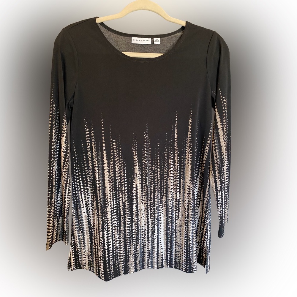 Susan Graver Black and Brown Top